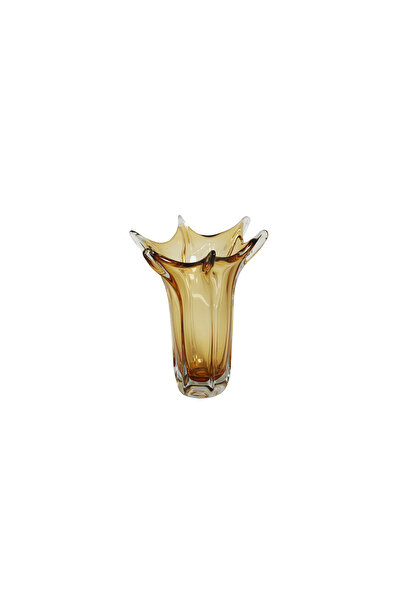 Lucky Art Εξάγωνο βάζο Luckyart Amber 28x33 εκ.
