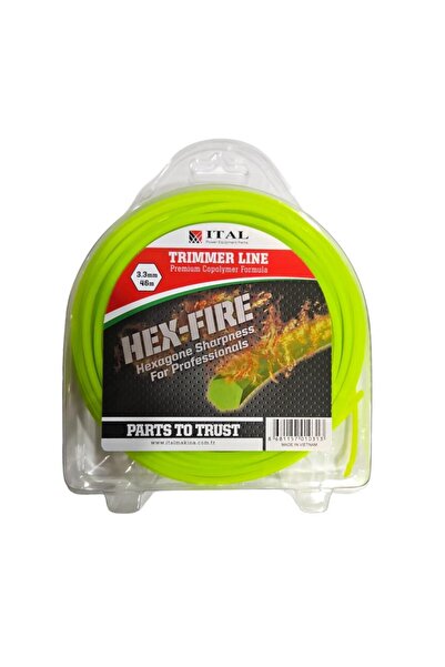 İtal 3.30Mm 46 Mt.Altı Köşe Yeşil Tırpan Misinası Ot Çim Kesme İpi