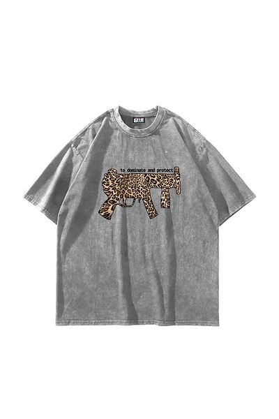 Sekizbiraltı 24/1 Dominate And Protect Printed Unisex Oversize Λευκό Tshirt