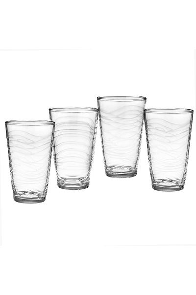 Dania Set of 4 clear glass cups made in Mexico