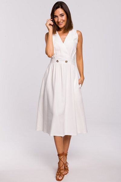 Stylove Sleeveless dress with a flared bottom