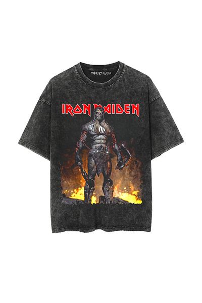 Touz Moda Μπλουζάκι με στάμπα Unisex Oversize Rock Series Iron Maiden