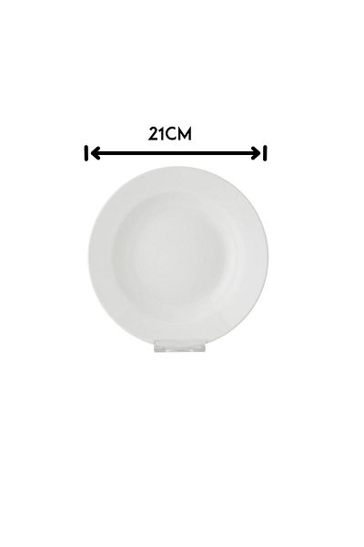 Dania A set of circular porcelain eating plates / 6 pieces