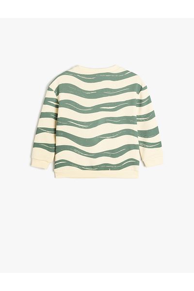 Koton Cotton Print Long Sleeve Crew Neck Sweatshirt