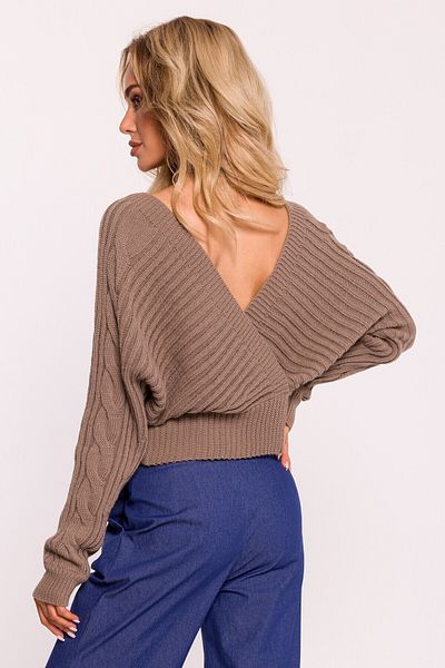 Made of Emotion Short sweater with a wrap neckline