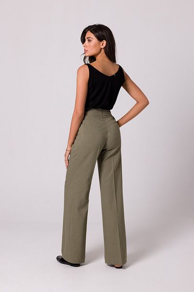 BEWEAR Wide-leg trousers with a crease and decorative buttons