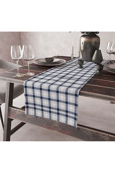 ASDİVA Covoraș decorativ cu model în carouri, imprimat digital, 45x140, cu design modern simplu