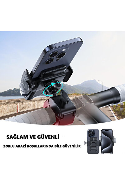 outfire Süspansiyon'Lu Titreşim Önleyici Gidon Bağlantılı Motosiklet Bisiklet Scooter Telefon Tutucu
