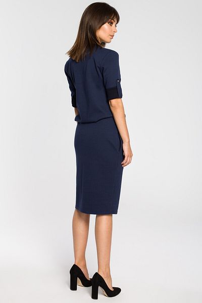 BEWEAR Dress with a stand-up collar and a placket neckline