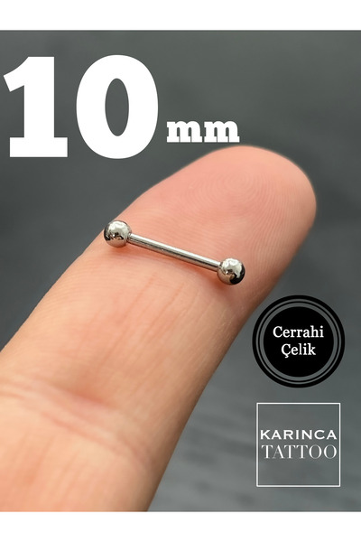 Karınca Piercing 10 Mm Düz Çubuk Conch Orbital Göğüs Ucu Piercing