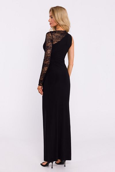 Made of Emotion Rochie maxi asimetrica cu maneca din dantela