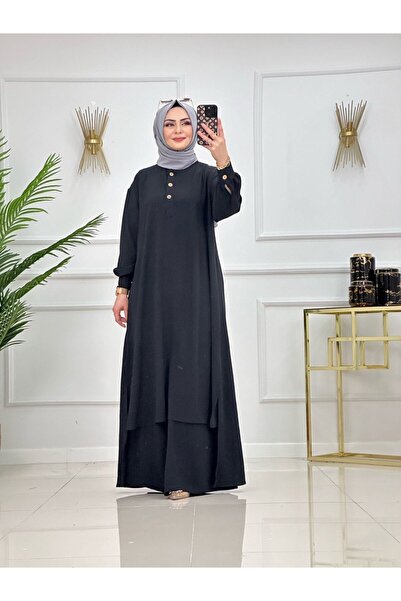VALENS BOUTİQUE Wide Leg Pants and Tunic Hijab Set Nursema