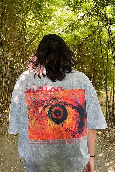 Sekizbiraltı Vision Printed Oversize 24/1 Premium Washable White Tshirt