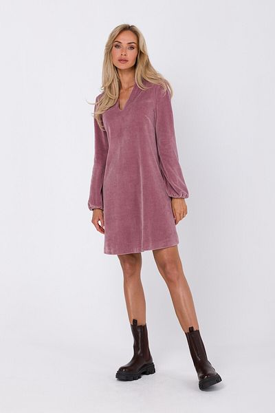Made of Emotion Velour dress with a V-neck