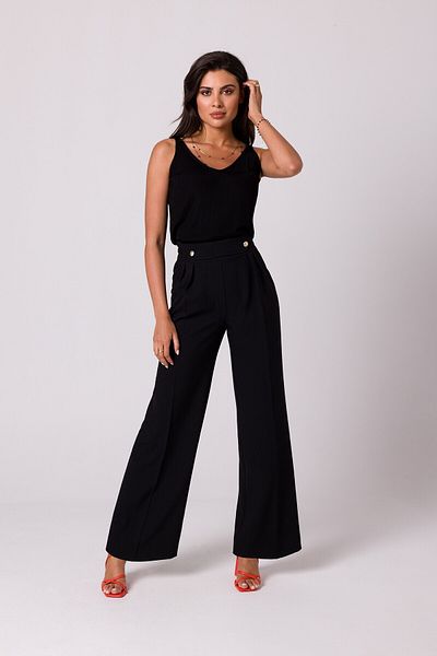 BEWEAR Wide-leg trousers with a crease and decorative buttons