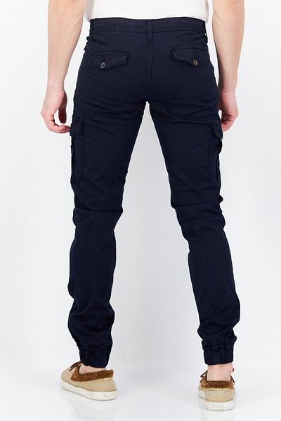 Nautica Men Slim Fit Plain Cargo Pants, Navy