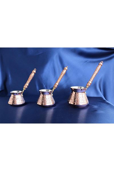 TADACAKSIN Studded Hexagonal Red Copper Coffee Pot Set
