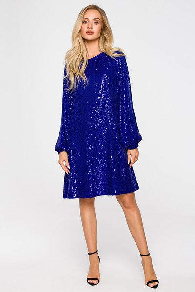 Made of Emotion Rochie din paiete cu maneci umflate