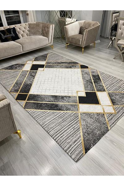 LİMAY Elastic Carpet Cover - Washable - Sponge Free - Practical - Velvet Fabric - Decorative Cover Models