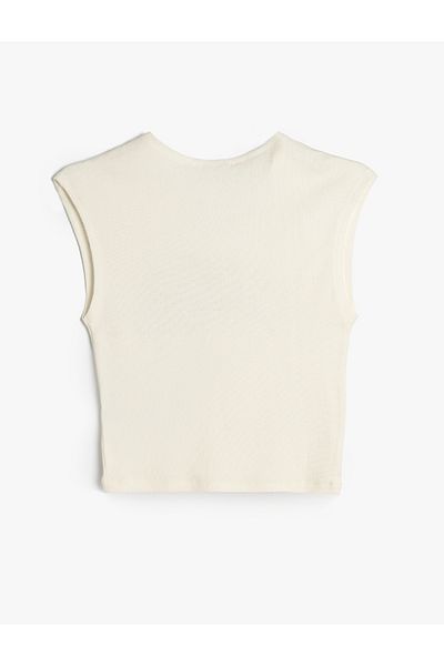 Koton Slogan Print Sleeveless Crew Neck T-Shirt
