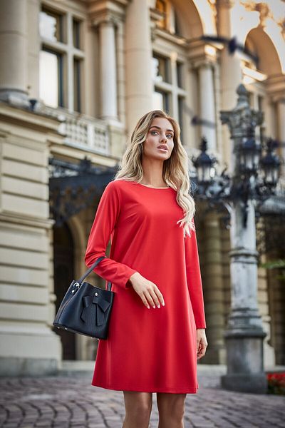 Stylove A-line mini dress with long sleeves
