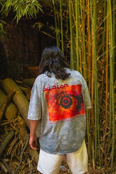 Sekizbiraltı Vision Printed Oversize 24/1 Premium Washable White T-Shirt