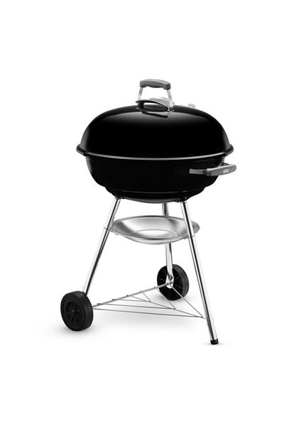 WEBER Compact Weatherproof Barbecue Charcoal Kettle Grill with Lid Holder Hook