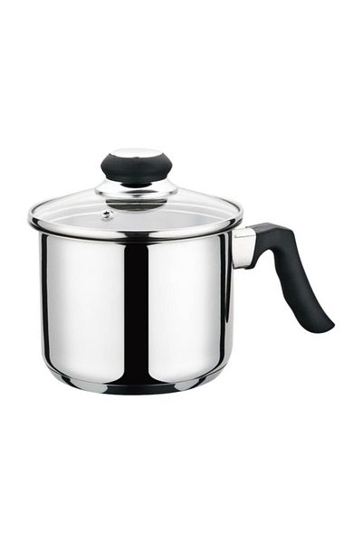 Parfait Durable Stainless Steel Milk Pot with Glass Lid 14 x 11cm