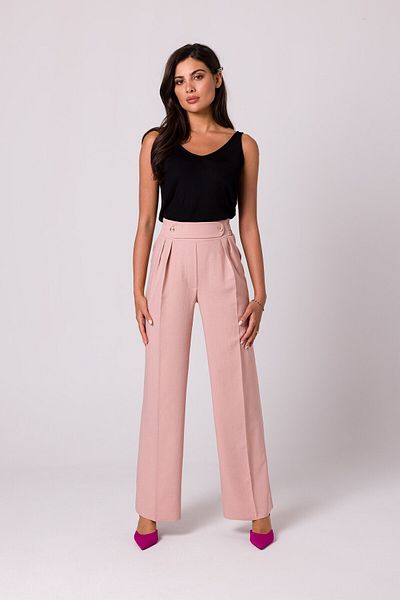 BEWEAR Wide-leg trousers with a crease and decorative buttons