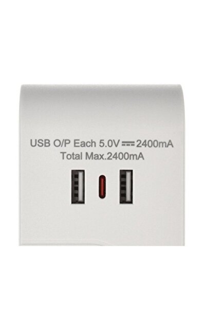 Home Best 4-Socket Power Extension Cord with 3-USB Ports 5m