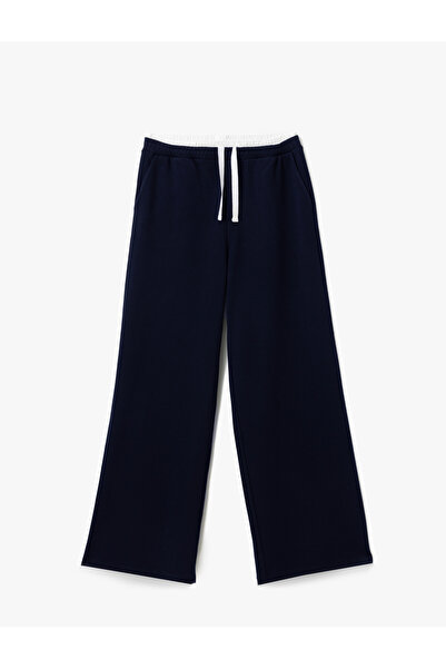 Koton Φούτερ με διπλή μέση με βισκόζη, φαρδιά ίσια πόδια με πλαϊνές τσέπες