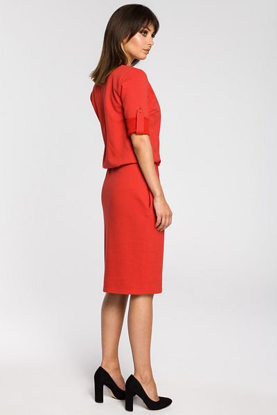 BEWEAR Dress with a stand-up collar and a placket neckline