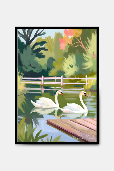 PİTAYA Ankara Kuğulu Park Poster - Çerçevesiz Tasarım Sanat Poster Ankara Tab...