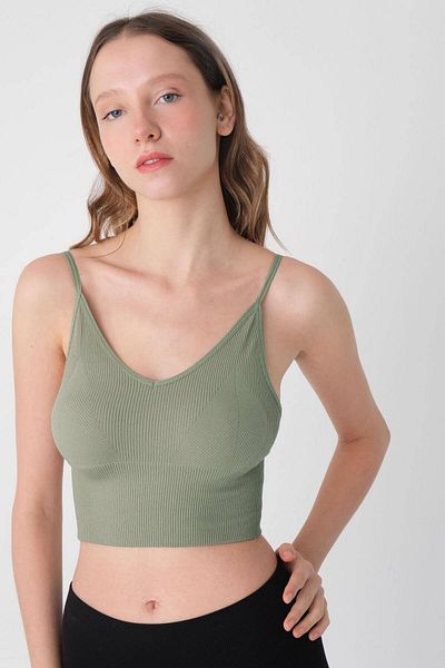 Addax Λεπτό λουρί V-Neck Seamless Crop Bustier A0130-k10