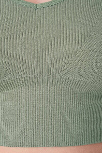 Addax V-Neck Thin Strap Seamless Crop Bustier A0130-k10