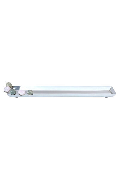 Alsaif Gallery Al Saif Gallery Steel Serving Tray, 40X7X2 Cm - Silver