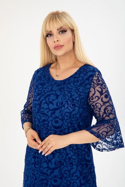 modayız Spanish Sle Plus Size Saks estélyi ruha 37A-2406