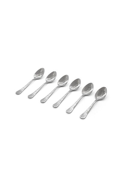 Alsaif Gallery Al Saif Gallery steel cutlery set, 6 pieces, engraved - silver