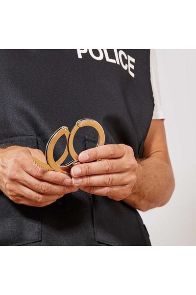 NW NessiWorld Nessiworld Keyed Toy Metal Handcuffs Police Handcuffs