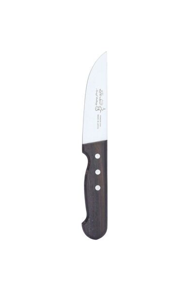 Alsaif Gallery Gallery Steel 5" Sword Knife Japanese Wood Handle - Dark Brown