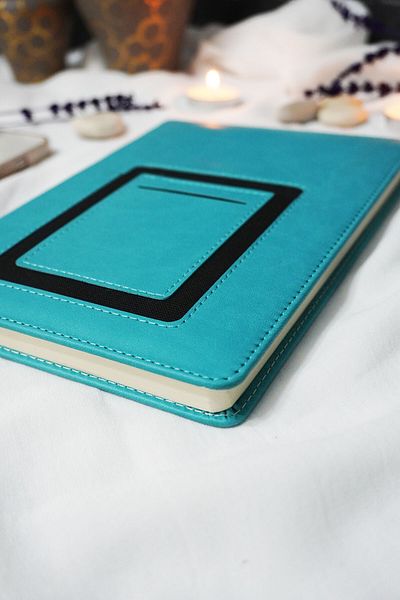 markcat دفتر ملاحظات مخطط بغطاء جلدي حراري مخيط (15x21 سم)