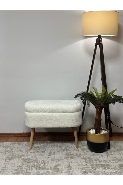 KOKİ DESİGN MİNİ OSLO Wellsoft Kırık Beyaz Sandıklı Bench Puf