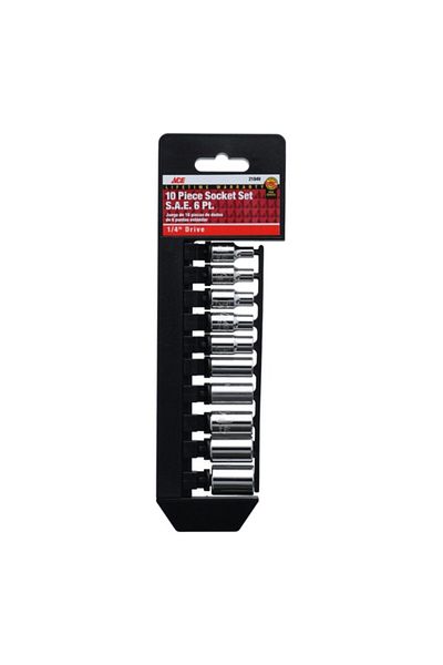 ACE 10-Piece SAE 6 Point Socket Set