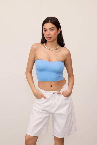 Addax Στράπλες Πλεκτά Crop Bustier B10278-c9