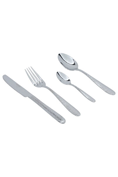Alsaif Gallery Saif Gallery Stainless Steel Cutlery Set, 24 Pieces - Silver