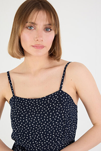 Addax Ayarlanabilir Ip Askılı Desenli Uzun Elbise E16202-k10