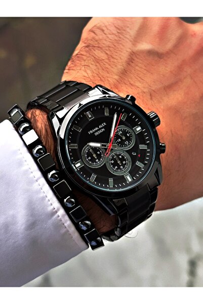 Frank Alex TAKVİMLİ FUNCTION SİYAH METAL ERKEK KOL SAATİ