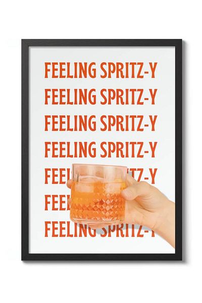 Taranist Poster din hârtie - Aperol Spiritz Drink Cocktail Maximalist Colorat
