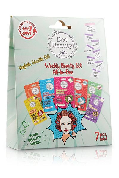 Bee Beauty Weekly Care Set 7 X Mask, Face Mask, Weekly Face Care Mask 7 Pcs