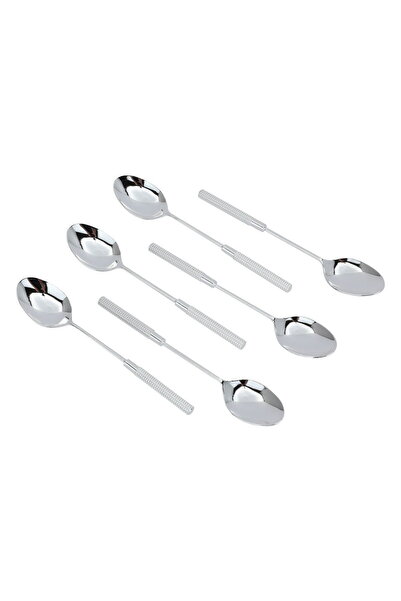 Alsaif Gallery Al Saif Gallery Stainless Steel Tea Spoon Set, 6 Pieces - Silver